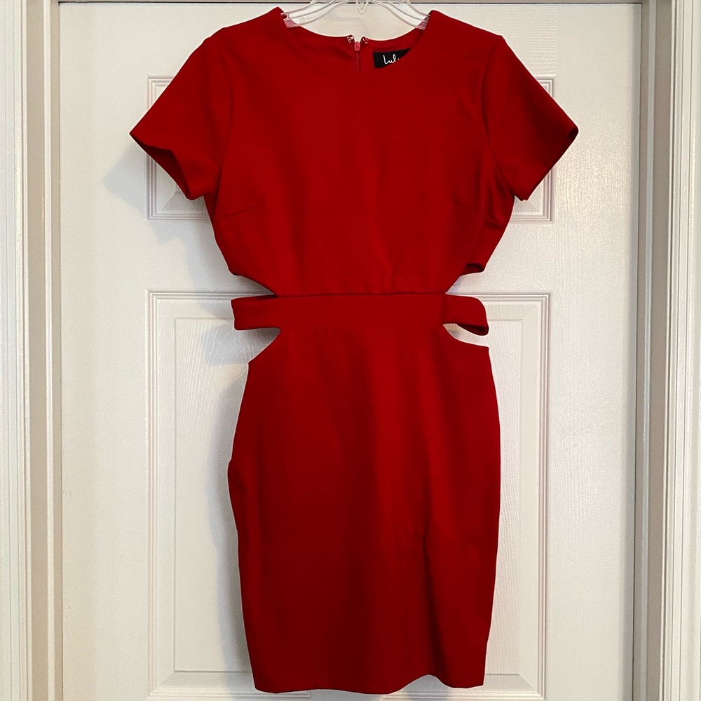 Lulus Red Cutout Bodycon Dress